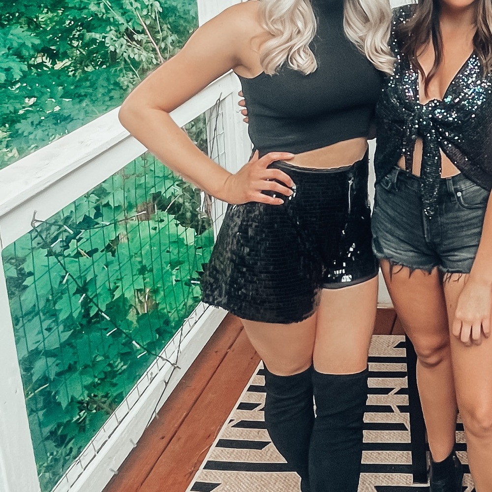 Sequin black shorts size medium